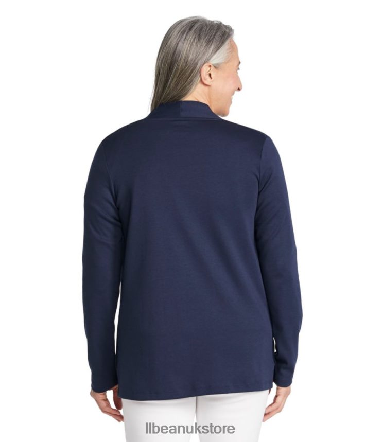 Clothing L.L.Bean Pima Cotton Open Cardigan Black Women 0VRR666871