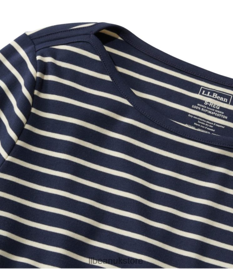 Clothing L.L.Bean Pima Cotton Shaped Tee Goldenrod/Sailcloth Women 0VRR6625