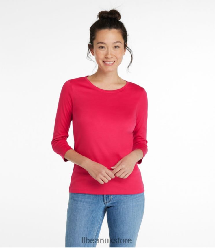 Clothing L.L.Bean Pima Cotton Shaped Tee Pale Rose Women 0VRR667