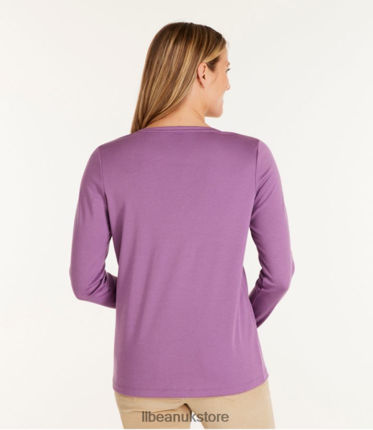 Clothing L.L.Bean Pima Cotton Shaped V-Neck Azalea Women 0VRR666443
