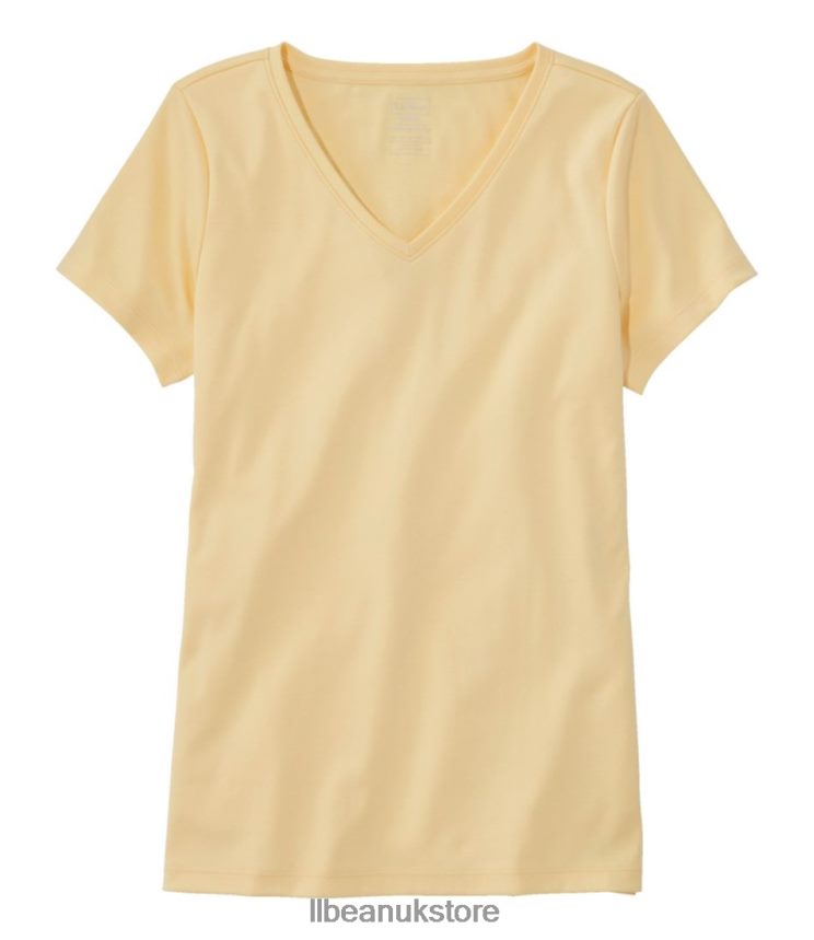 Clothing L.L.Bean Pima Cotton Shaped V-Neck Butter Women 0VRR666864