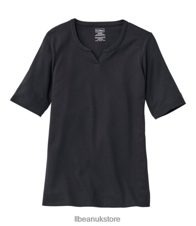 Clothing L.L.Bean Pima Cotton Tee Black Women 0VRR666457