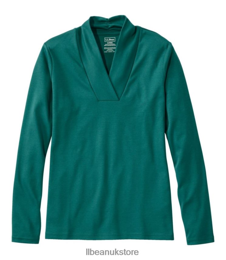 Clothing L.L.Bean Pima Cotton Tee Warm Teal Women 0VRR6694