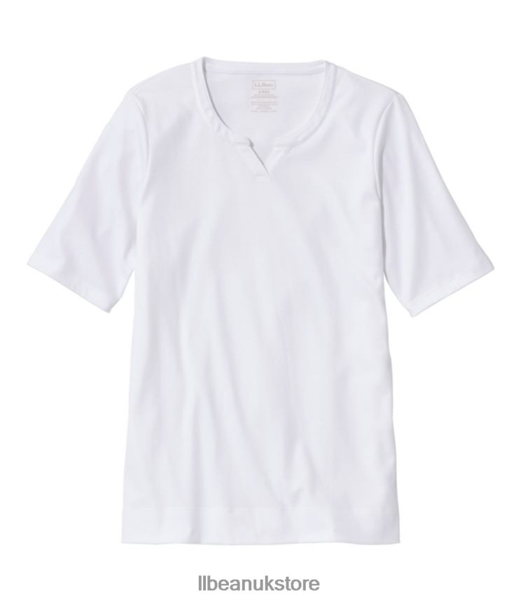 Clothing L.L.Bean Pima Cotton Tee White Women 0VRR666915