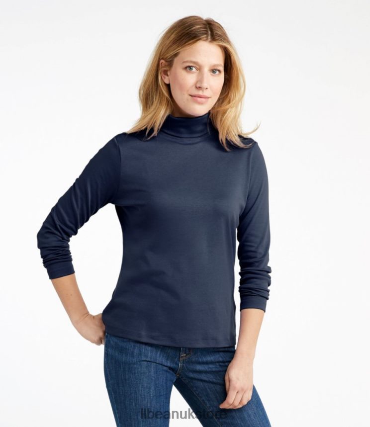 Clothing L.L.Bean Pima Cotton Turtleneck Azalea Women 0VRR666425
