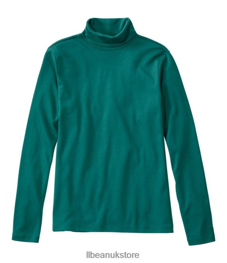Clothing L.L.Bean Pima Cotton Turtleneck Warm Teal Women 0VRR6645