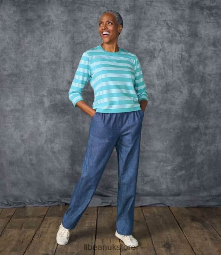 Clothing L.L.Bean Saturday T-Shirt Classic Navy/White Women 0VRR6682