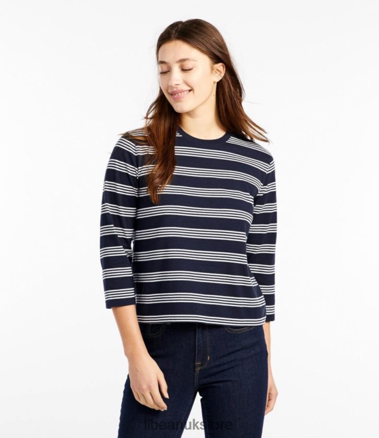 Clothing L.L.Bean Saturday T-Shirt Sailcloth Mixed Stripe Women 0VRR666455