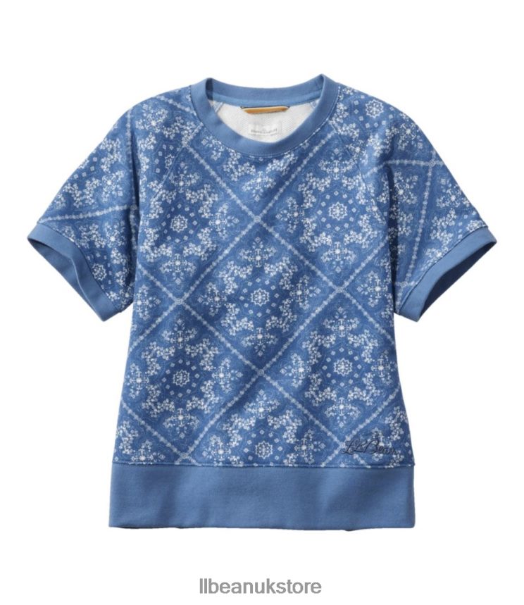 Clothing L.L.Bean Signature Heritage Sweatshirt Moonlight Blue Bandana Women 0VRR663342