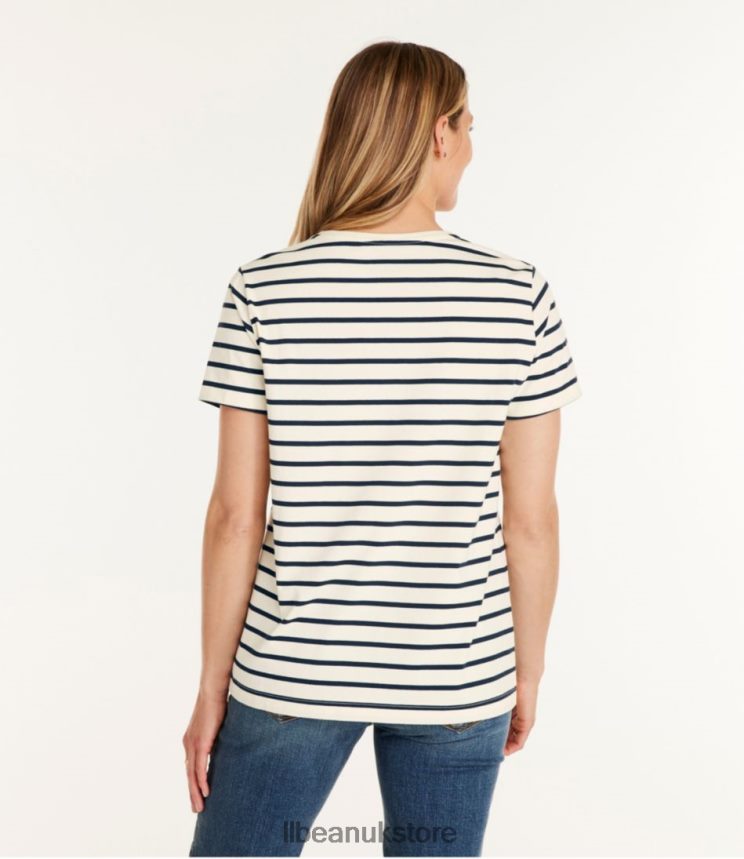 Clothing L.L.Bean Signature Rangeley Cotton Tee Moonlight Blue Bandana Women 0VRR666423