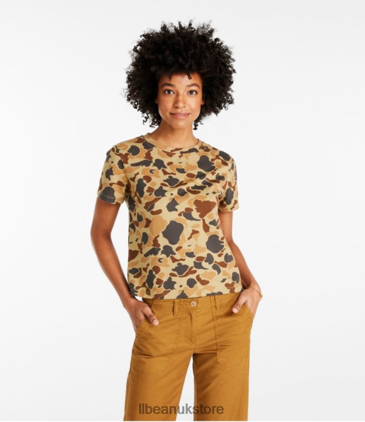 Clothing L.L.Bean Signature Rangeley Cotton Tee Sailcloth Floral Women 0VRR66307