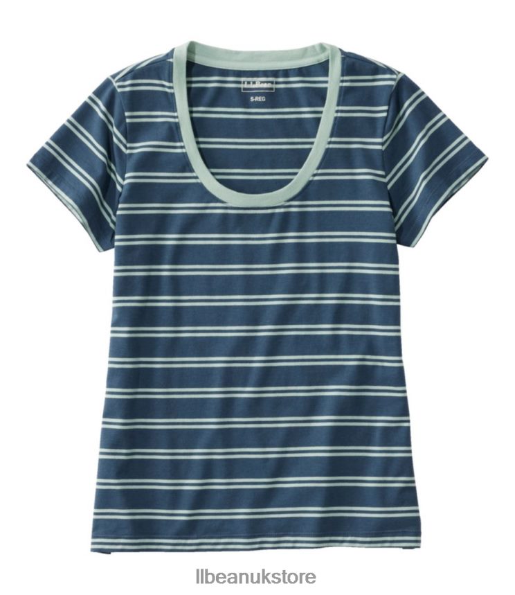 Clothing L.L.Bean Soft Stretch Supima Tee Dark Mariner/Pale Spruce Women 0VRR663046