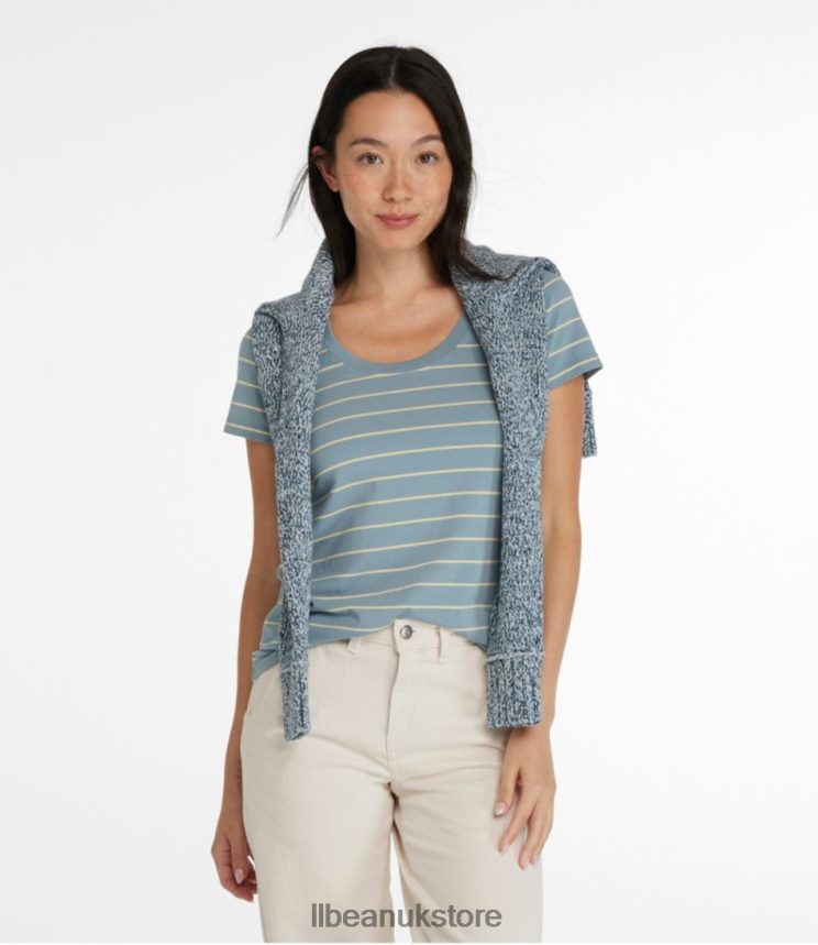 Clothing L.L.Bean Soft Stretch Supima Tee Dark Mariner/Pale Spruce Women 0VRR663046
