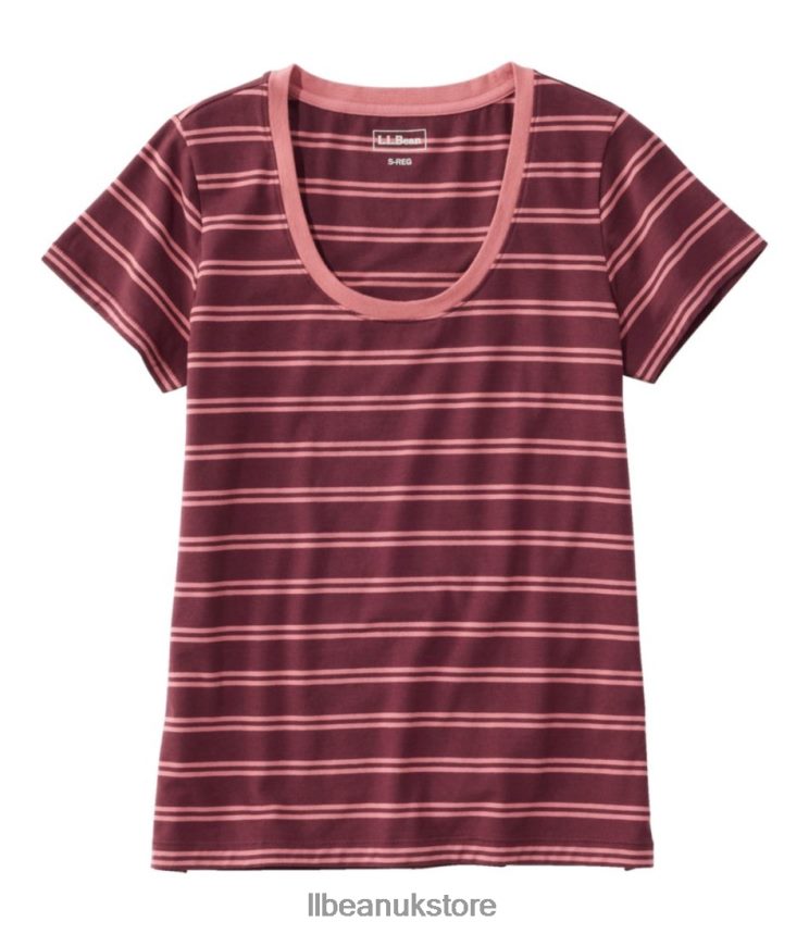 Clothing L.L.Bean Soft Stretch Supima Tee Deep Wine/Vintage Rose Women 0VRR664671
