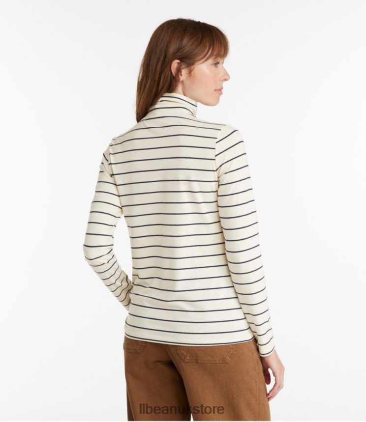 Clothing L.L.Bean Soft Stretch Supima Tee Sailcloth/Classic Navy Women 0VRR66120