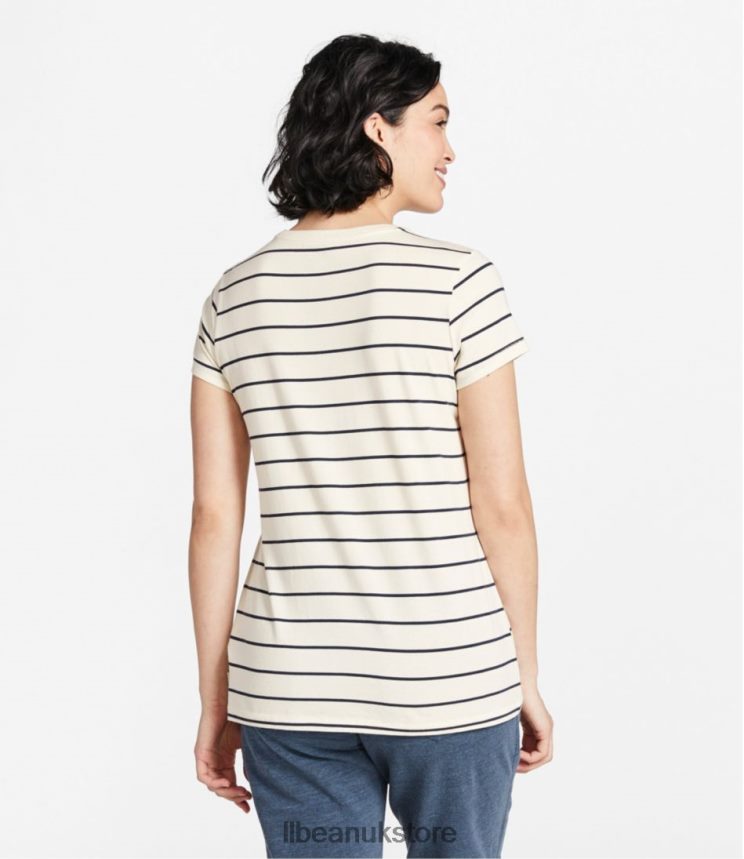Clothing L.L.Bean Soft Stretch Supima Tee Sailcloth/Classic Navy Women 0VRR6687