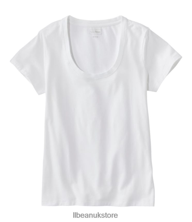 Clothing L.L.Bean Soft Stretch Supima Tee White Women 0VRR667287