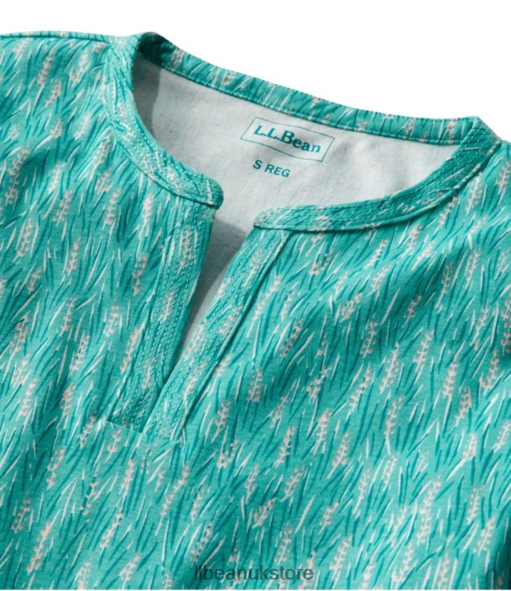 Clothing L.L.Bean Tee Alpine Blue Textured Geo Women 0VRR666913