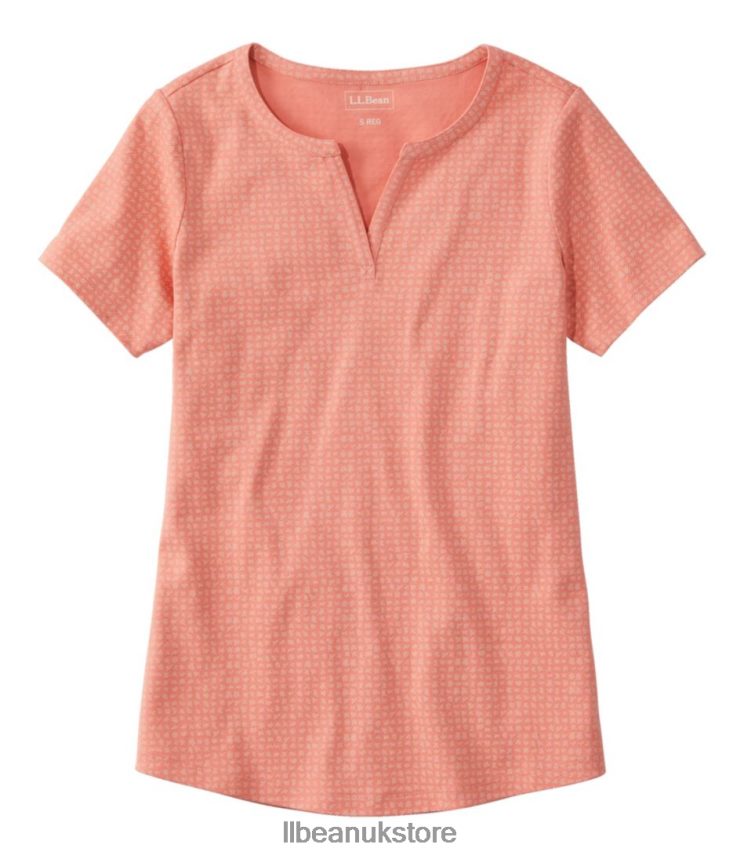 Clothing L.L.Bean Tee Warm Coral/Blush Geo Women 0VRR665012