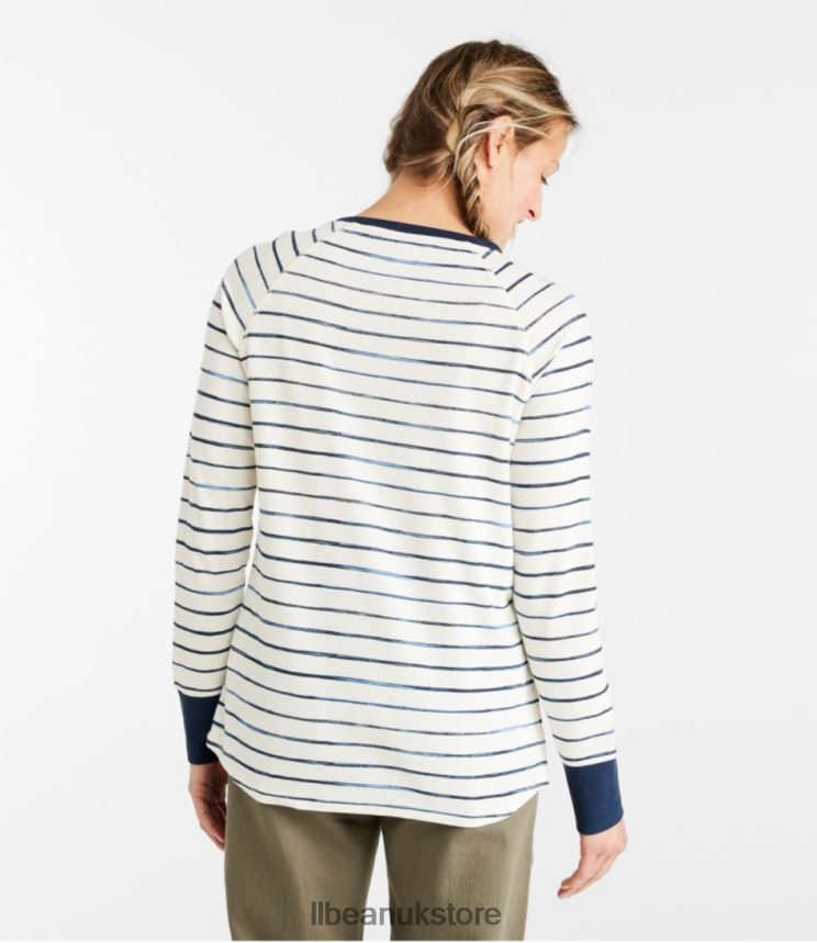 Clothing L.L.Bean Unshrinkable Mini-Waffle Tee Honey Brown Painterly Stripe Women 0VRR66123
