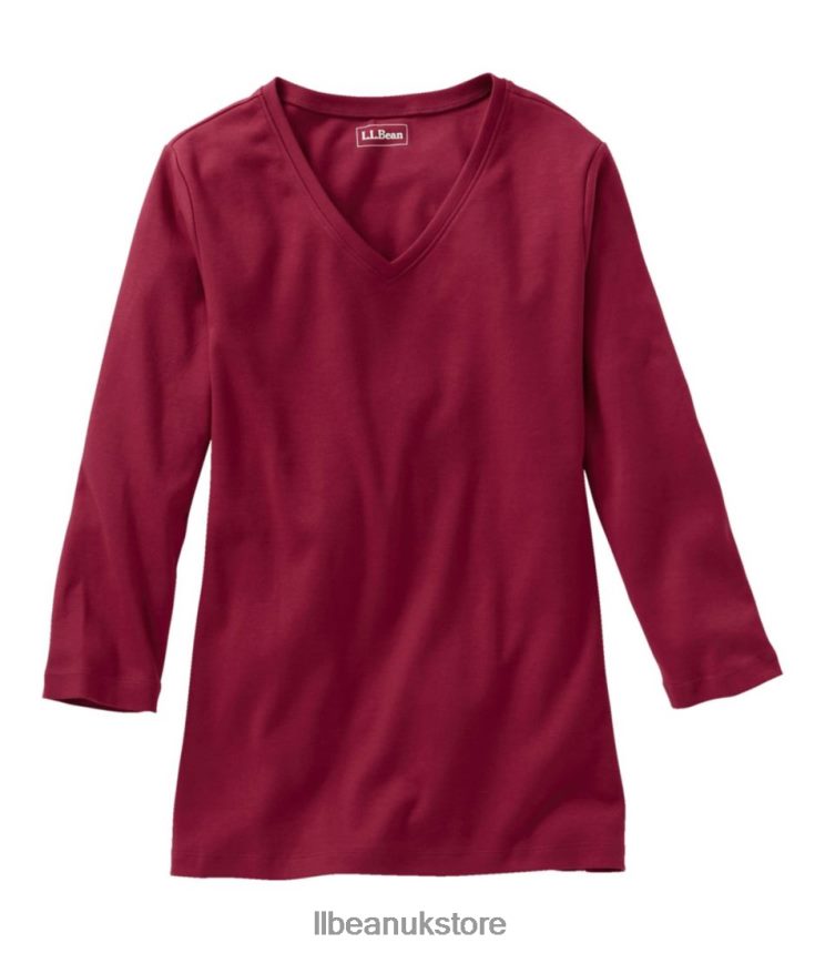 Clothing L.L.Bean V-Neck Dark Cranberry Women 0VRR664569