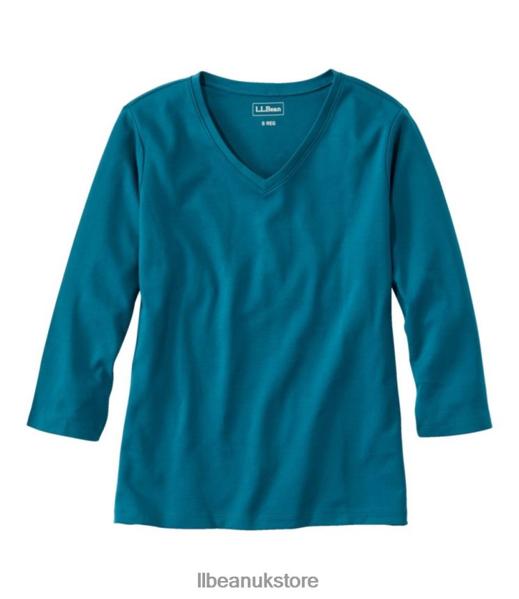 Clothing L.L.Bean V-Neck Deep Turquoise Women 0VRR666390