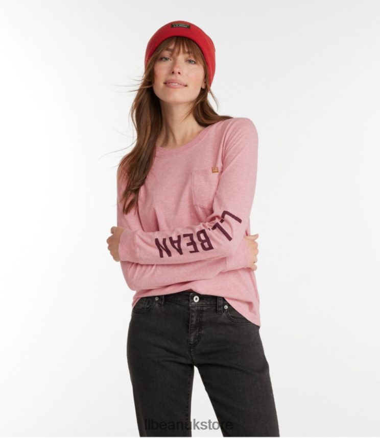 Clothing L.L.Bean Washed Cotton Pocket Tee Rose Wash Heather Mountain Medallion Women 0VRR667007