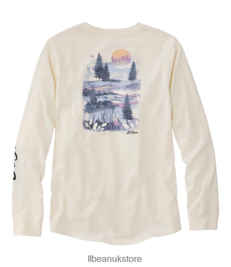 Clothing L.L.Bean Washed Cotton Pocket Tee Rose Wash Heather Mountain Medallion Women 0VRR667007
