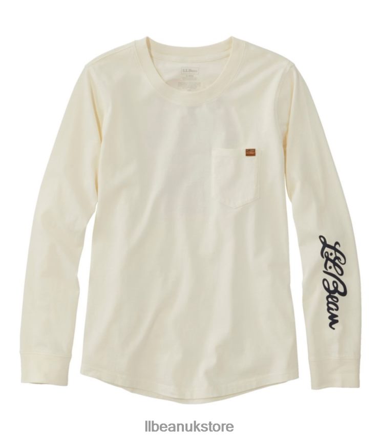 Clothing L.L.Bean Washed Cotton Pocket Tee Sailcloth Scenic Mountain Women 0VRR663349