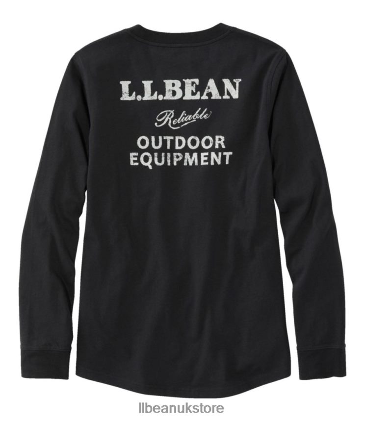 Clothing L.L.Bean Washed Cotton Pocket Tee Sailcloth Scenic Mountain Women 0VRR663349