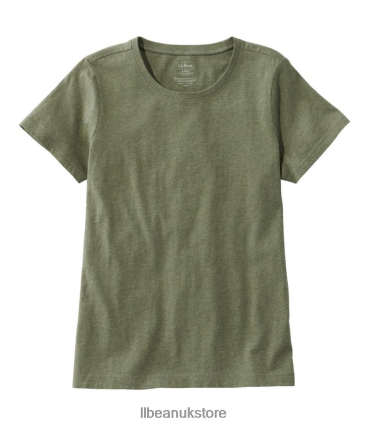 Clothing L.L.Bean Washed Cotton Tee Deep Olive Heather Women 0VRR663196