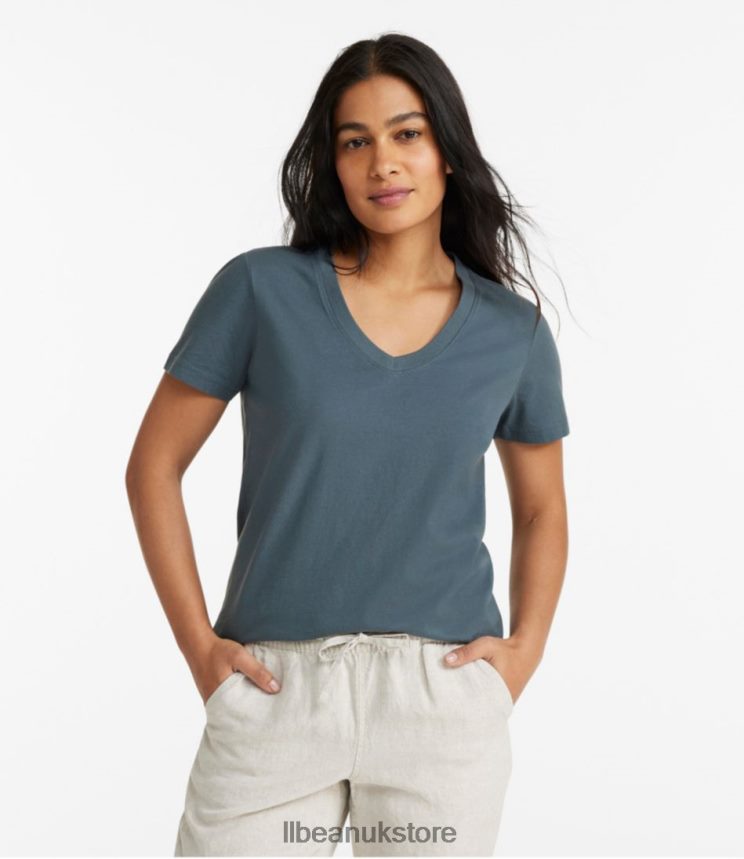 Clothing L.L.Bean Washed Cotton Tee Deep Wine Women 0VRR663118