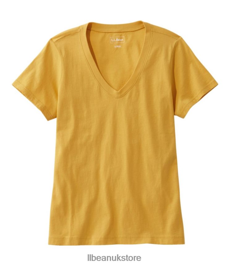 Clothing L.L.Bean Washed Cotton Tee Goldenrod Women 0VRR666494