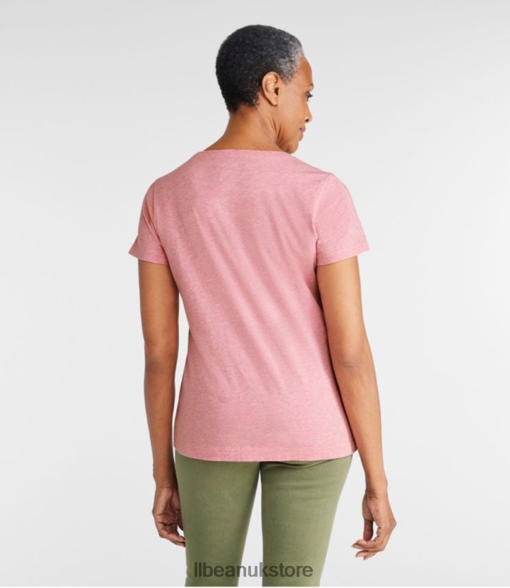 Clothing L.L.Bean Washed Cotton Tee Rose Wash Heather Women 0VRR664796