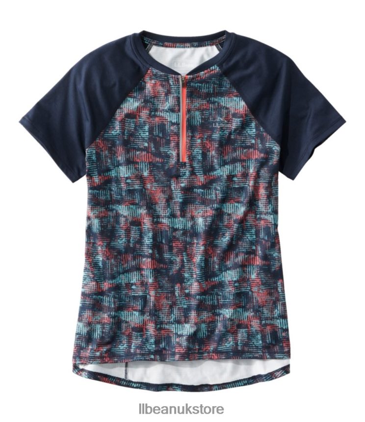 Clothing L.L.Bean Comfort Cycling Jersey Print Short-Sleeve Classic Navy Geo Print/Classic Navy Women 0VRR661668