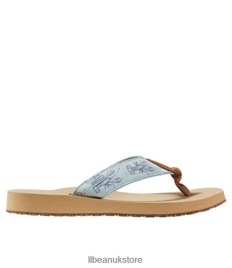 Footwear L.L.Bean Maine Isle Flip-Flops Aqua Teal Lobster Women 0VRR665181