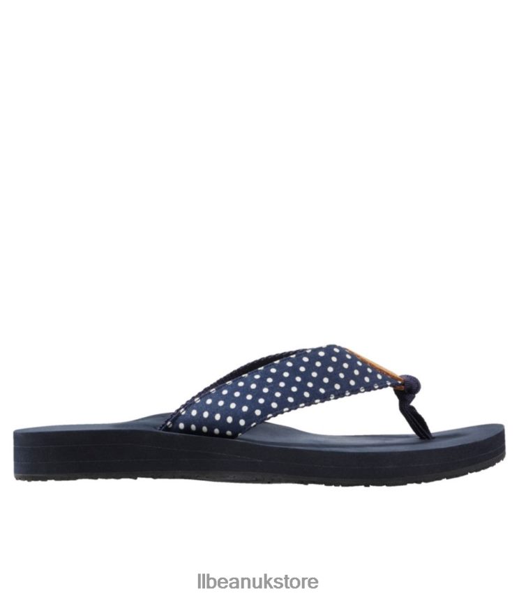 Footwear L.L.Bean Maine Isle Flip-Flops Darkest Navy/White Dot Women 0VRR665167