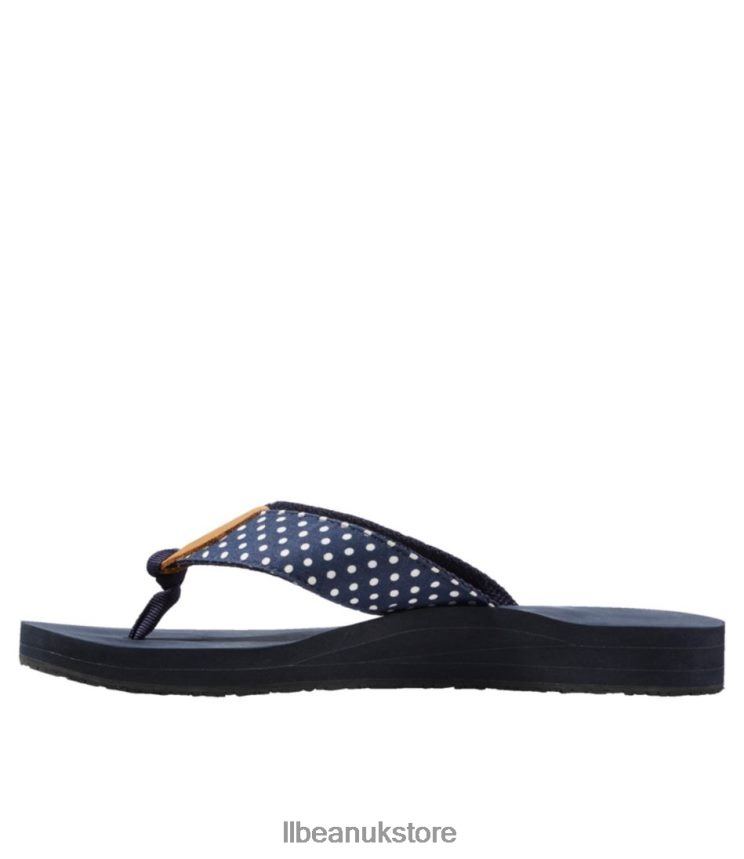 Footwear L.L.Bean Maine Isle Flip-Flops Marine Blue Gingham Women 0VRR663730