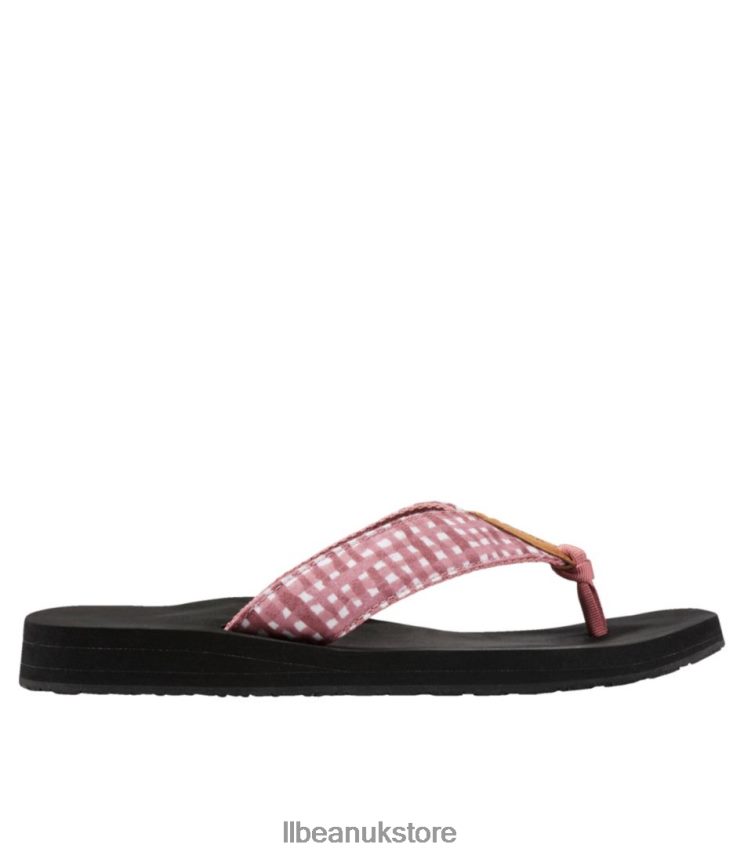 Footwear L.L.Bean Maine Isle Flip-Flops Mineral Red Gingham Women 0VRR66981