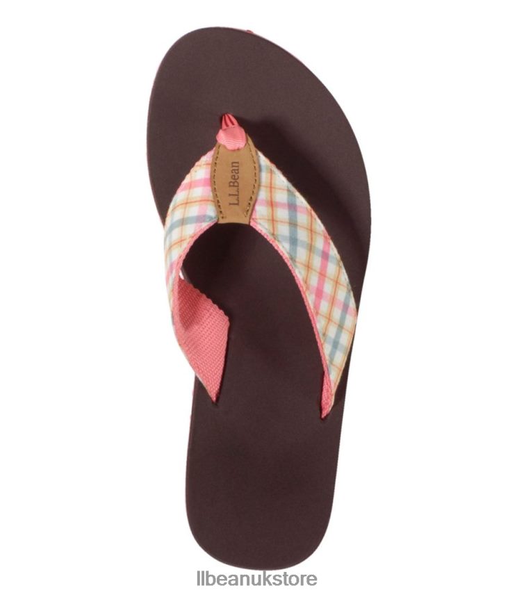 Footwear L.L.Bean Maine Isle Flip-Flops Mineral Red Gingham Women 0VRR66981