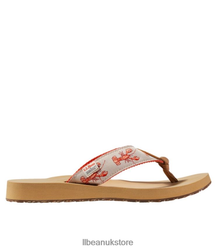 Footwear L.L.Bean Maine Isle Flip-Flops Paperwhite Lobster Women 0VRR663751