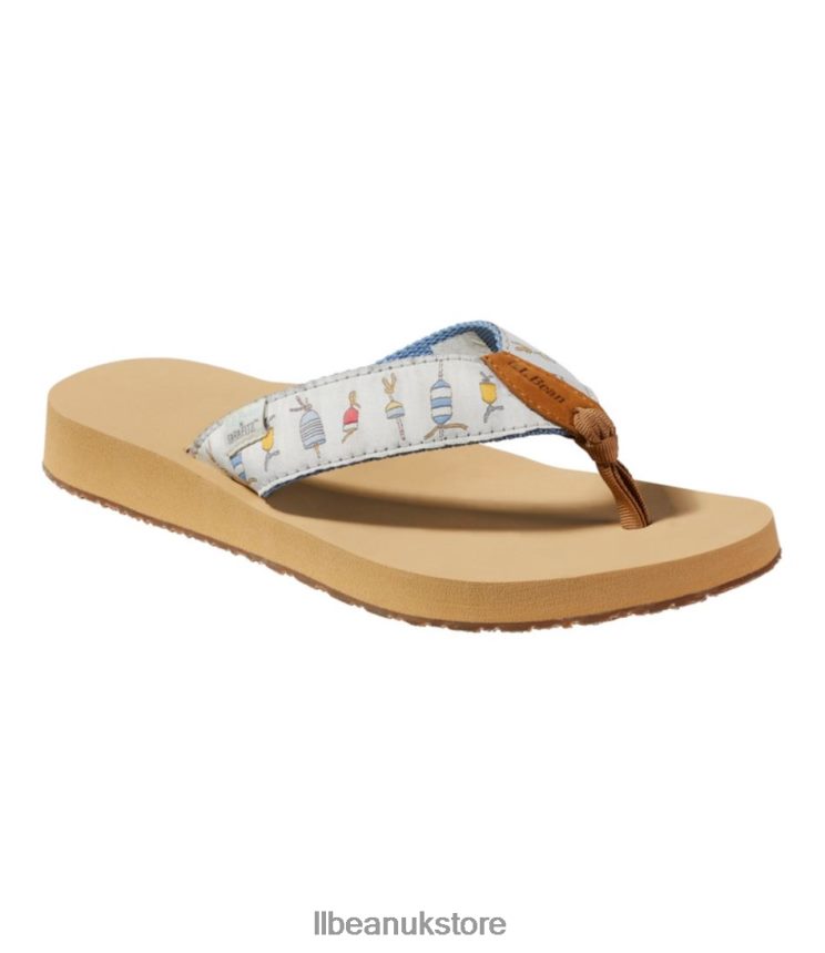 Footwear L.L.Bean Maine Isle Flip-Flops Paperwhite Lobster Women 0VRR663751