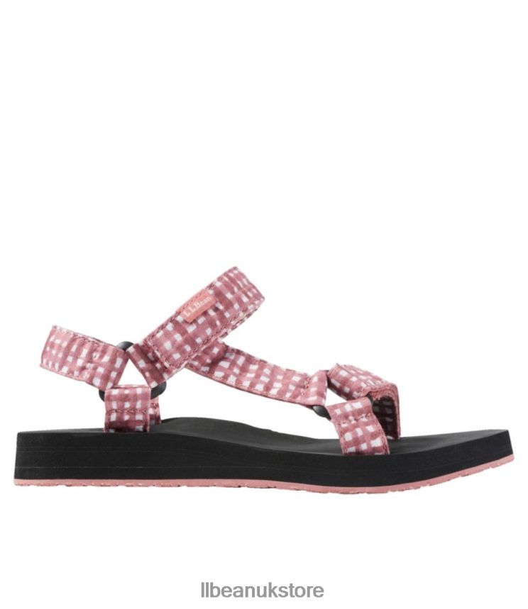 Footwear L.L.Bean Maine Isle Four-Point Sandals Mineral Red Gingham Women 0VRR661035