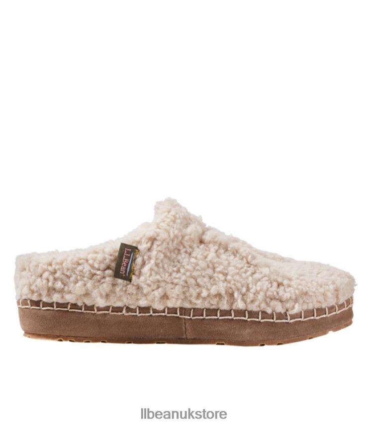 Footwear L.L.Bean Cozy Slipper Slides Natural/Bright Navy Women 0VRR665180