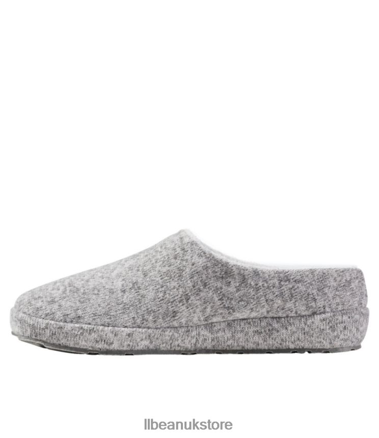 Footwear L.L.Bean Sweater Fleece Slipper Scuff Gray Heather Women 0VRR66967