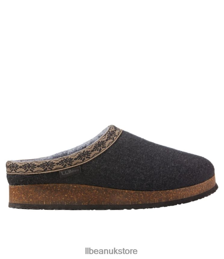 Footwear L.L.Bean Wool Slipper Clogs Black Women 0VRR66989