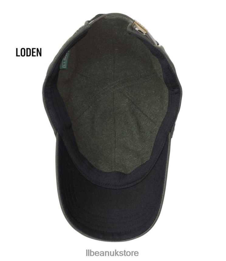 Outdoor Equipment L.L.Bean Wool-Lined Waxed-Cotton Fowler's Cap Loden Women 0VRR66743