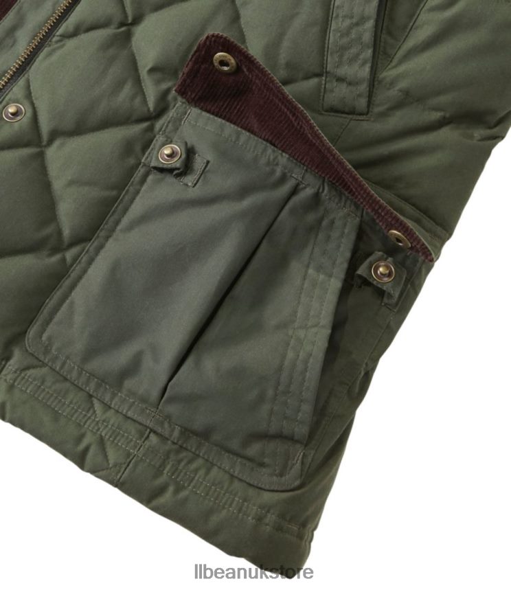 Outdoor Equipment L.L.Bean Upcountry Waxed Cotton Down Vest Coffee Bean Women 0VRR663679