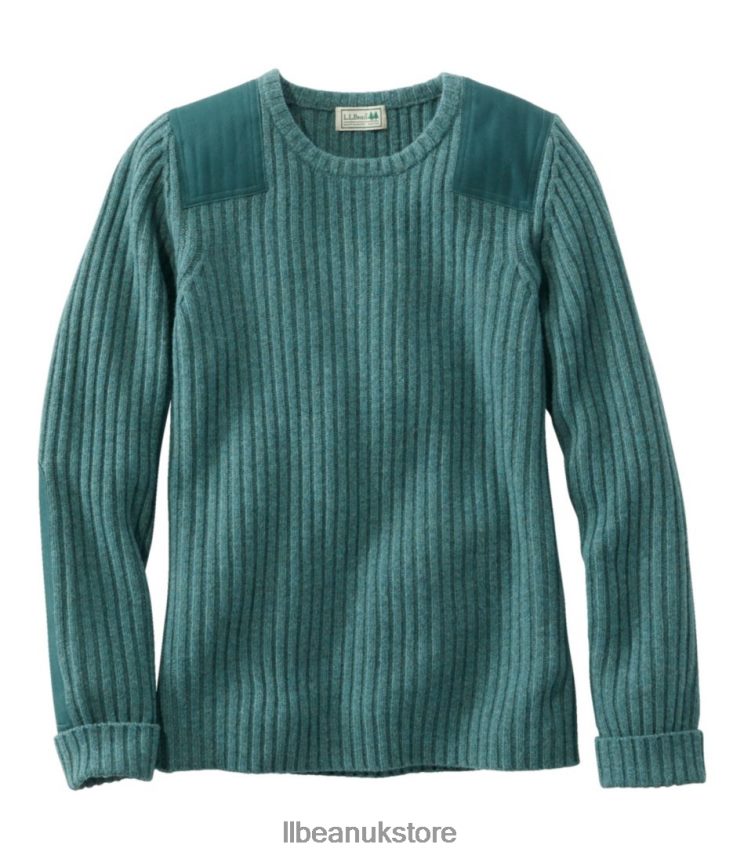 Outdoor Equipment L.L.Bean Commando Crewneck Sweater Soft Spruce Heather Women 0VRR66540