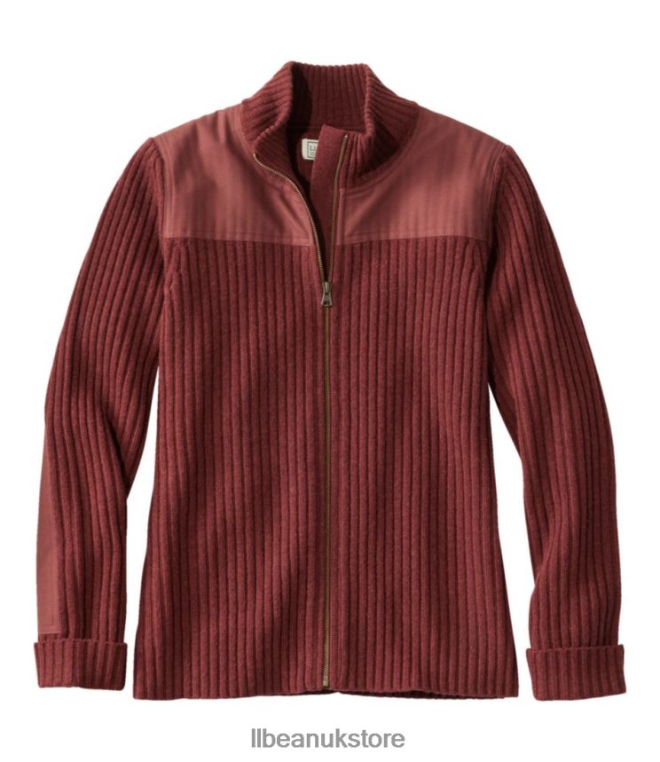 Outdoor Equipment L.L.Bean Commando Full Zip Sweater Currant Women 0VRR664948
